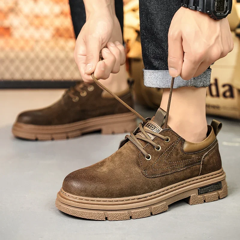 New Men's Trendy Outdoor Shoes Trendy Men's Gentlemanly Leisure Fashion Comfortable Thick Soled High-quality Retro Leisure