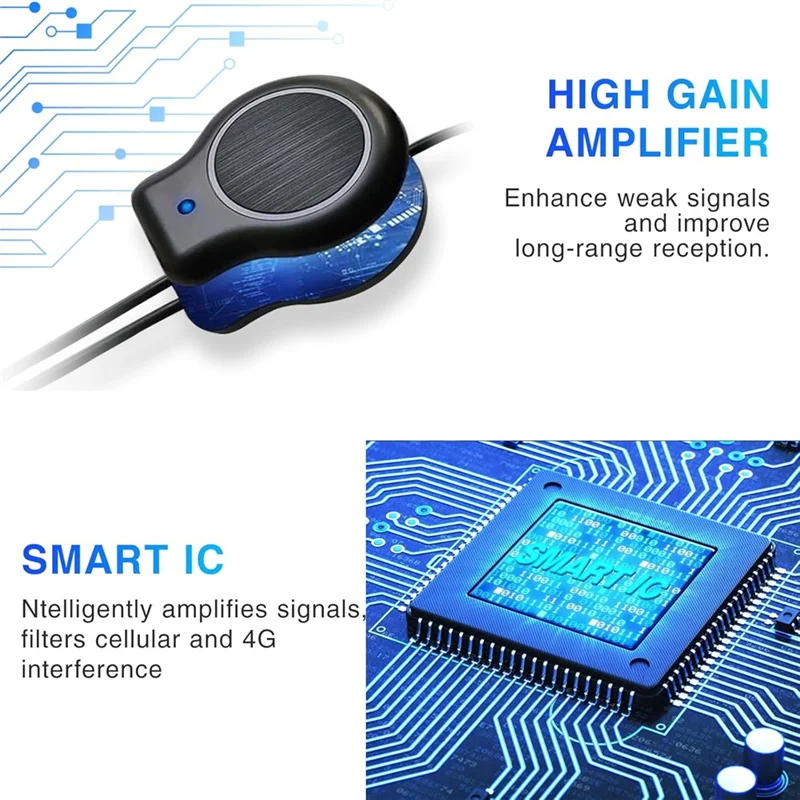 【Superdeals】هوائي تلفزيون عالي الدقة 4K/1080P محسّن، متعدد الاتجاهات، يتضمن مكبر الصوت، داخلي/خارجي، يمتد 120 أميالًا