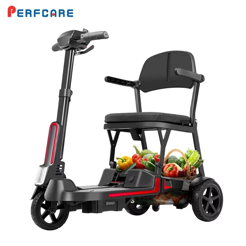 Ultra Light 14Kg LED Display Aluminum Mobility Scooter Space-Saving Fold Easy Lift Elderly Portable Foldable 3 Wheel Scooter