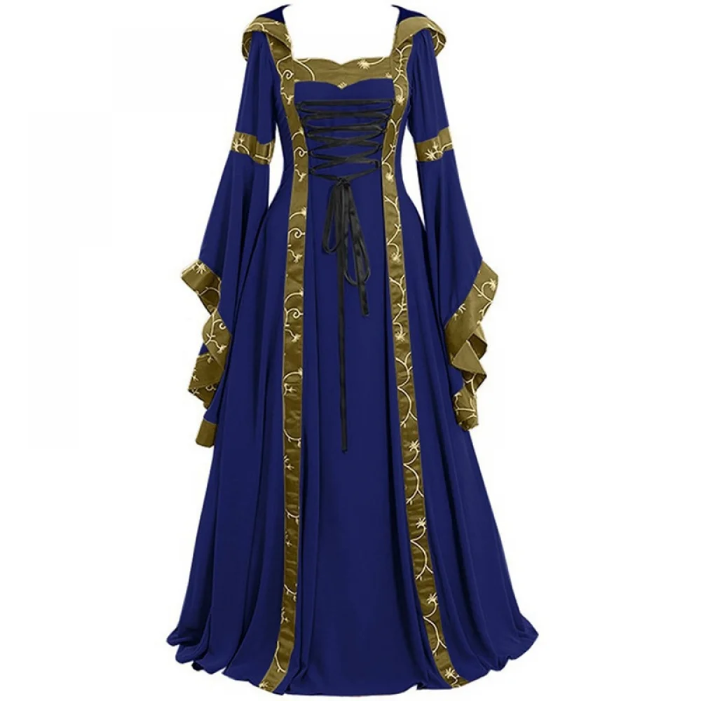 

Women's Gothic Victorian Witch Vampire Dress Medieval Renaissance Dress Trumpet Sleeves Halloween Carnival Demon Suit