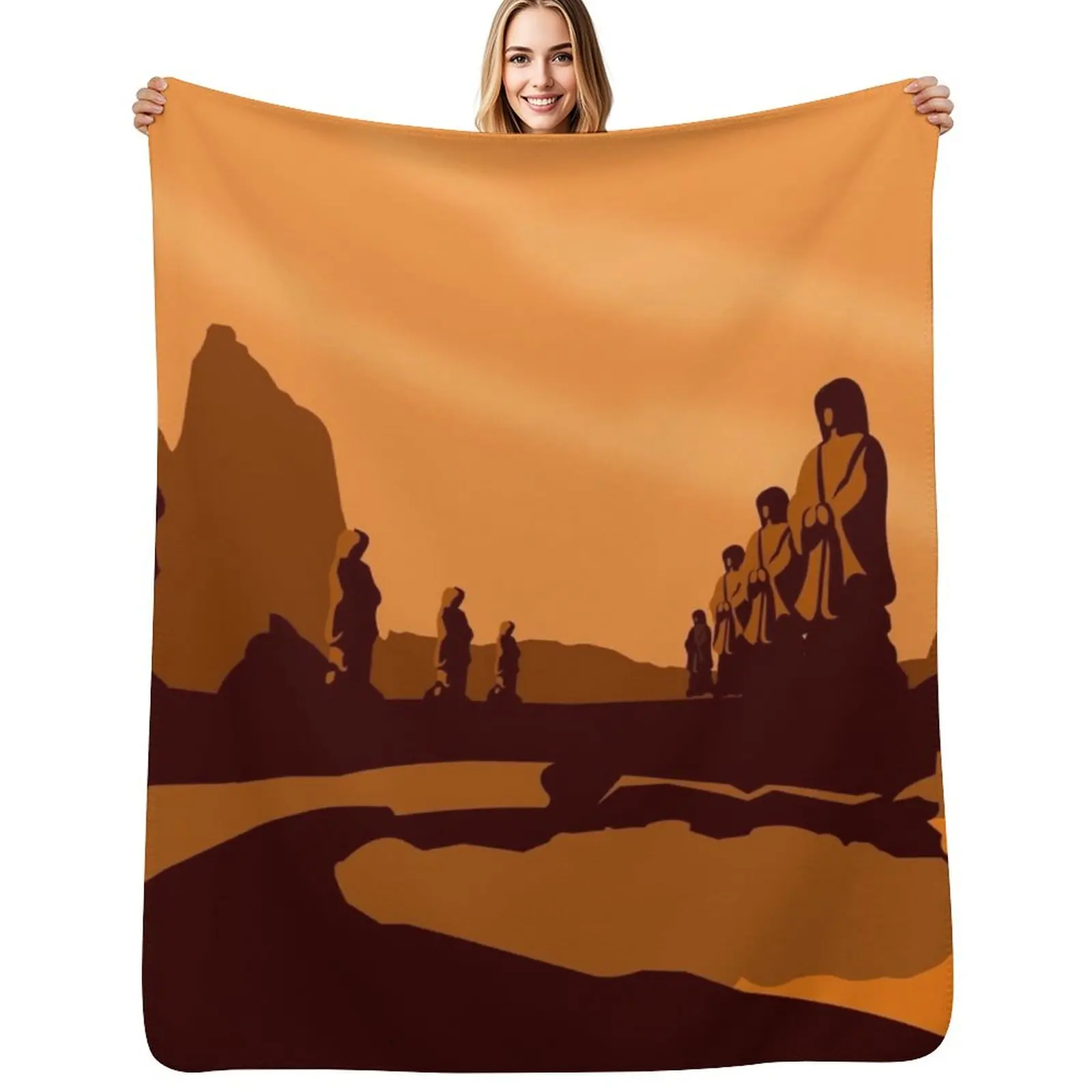 

Vulcan Travel Poster Throw Blanket Soft Solid Color Blanket for Couch Bed