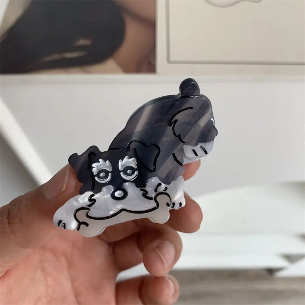 Acetate Hair Claws Cute Schnauzer Dog Hair Clips Chew Bone Animals Barrettes for Women Children