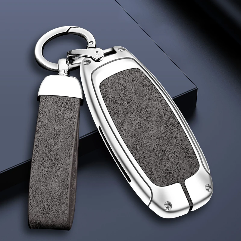 Zinc Alloy Leather Car Remote Key Case Cover for Nissan Leaf Micra Qashqai J11 J10 X Trail T32 Accessories Protector Shell