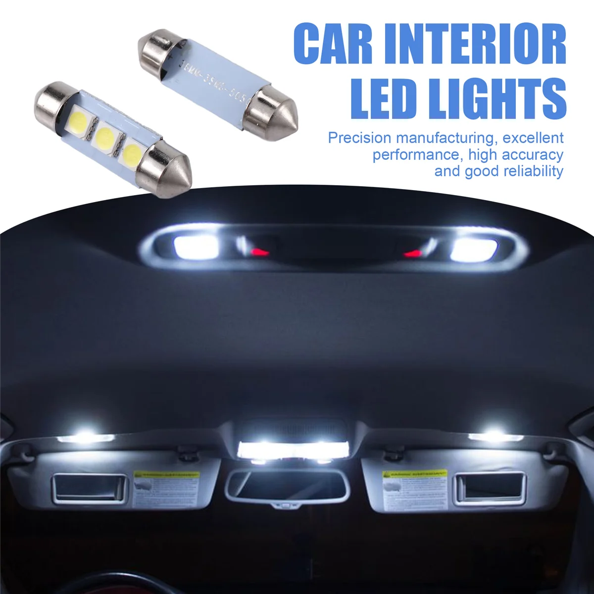 Luz LED blanca para Interior de coche, lámpara para matrícula, mapa de maletero, 14X