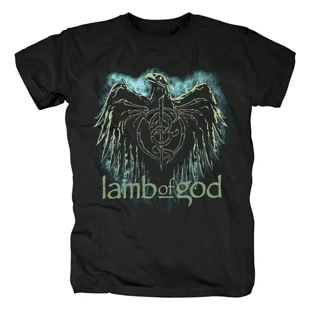 Lamb of God Heavy Mental Band T-shirt Mens 100% Cotton Tshirt Summer Short Sleeve Graphic Tee-shirt Harajuku Streetwear T Shirts