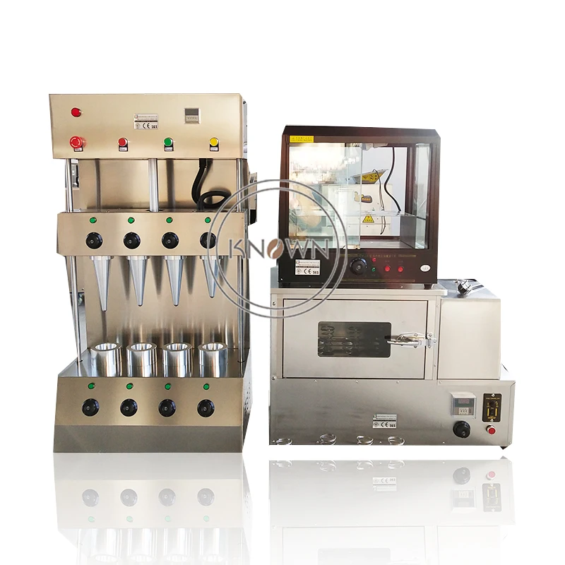 2021 adonan Pizza pembagi Prossing 4 kerucut pembuat kerucut Pizza baja tahan karat komersial lemari pajangan Oven mesin Pizza