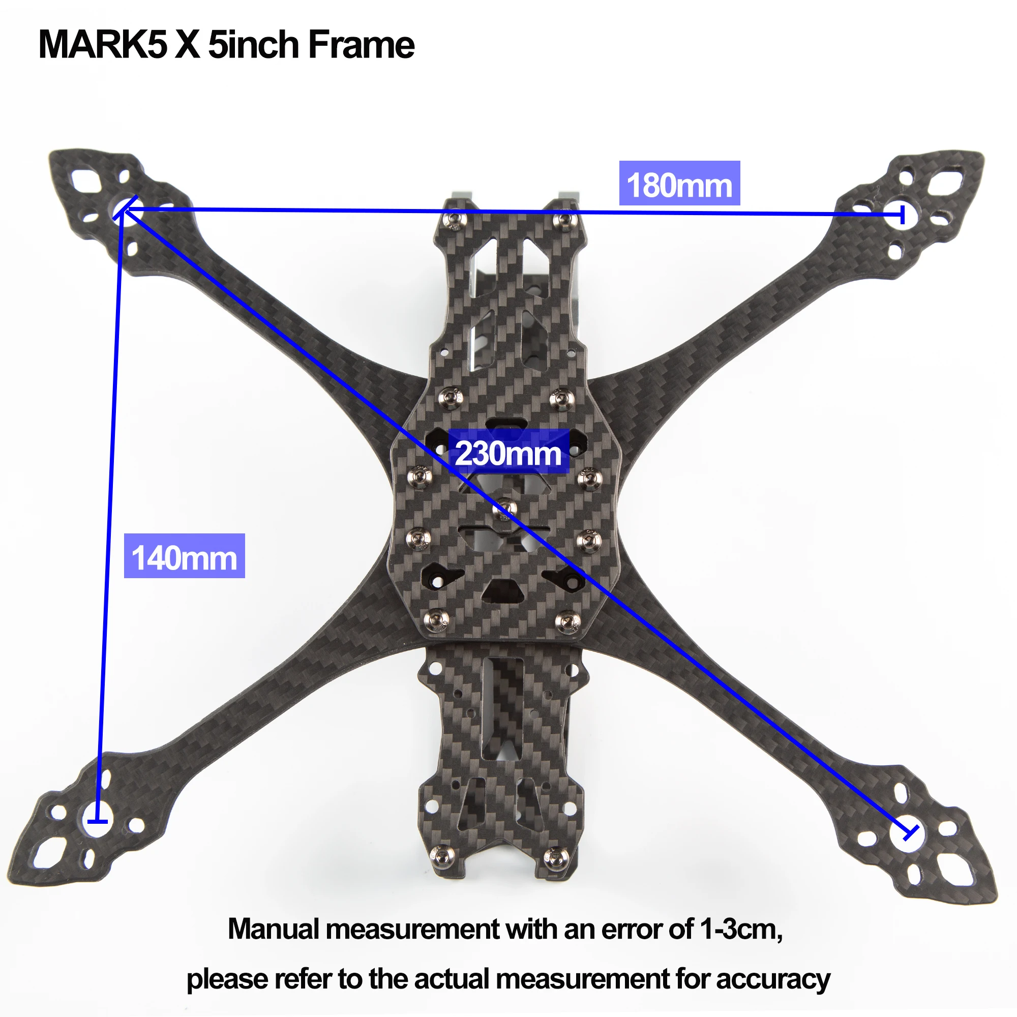 Mark5 X 5inch 230mm Carbon Fiber Quadcopter Racing Drone Frame Kit for 5'' Propeller Mark5 Drone DIY Parts