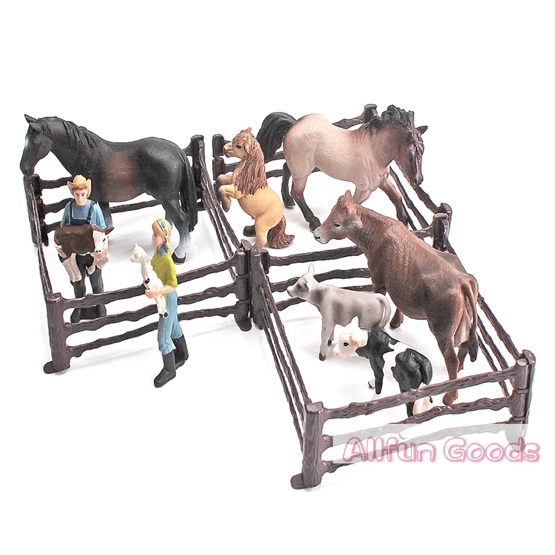 [TG835]DIY Kids Toys Simulation Animals Farm Poultry Fence Models Pasture Zoo Figurines Captive Fence  Wolf Guardrail