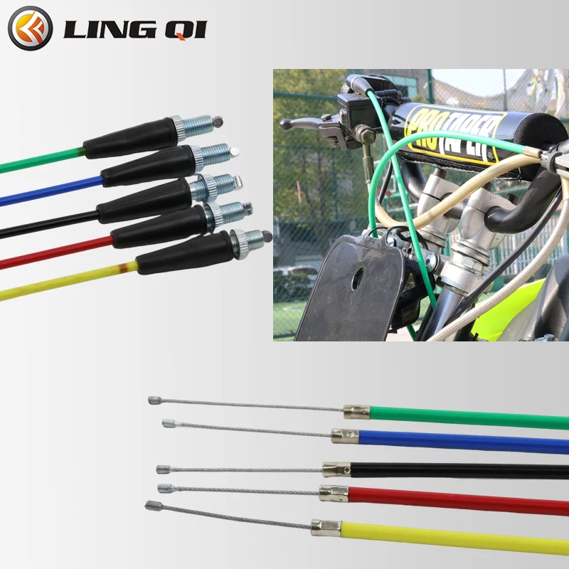 LING QI RACING Motorcycle 990mm Throttle Cable For Dirt Pit Bike Motocross XR50 CRF50 CRF70 KLX 110 125 SSR TTR Accessories