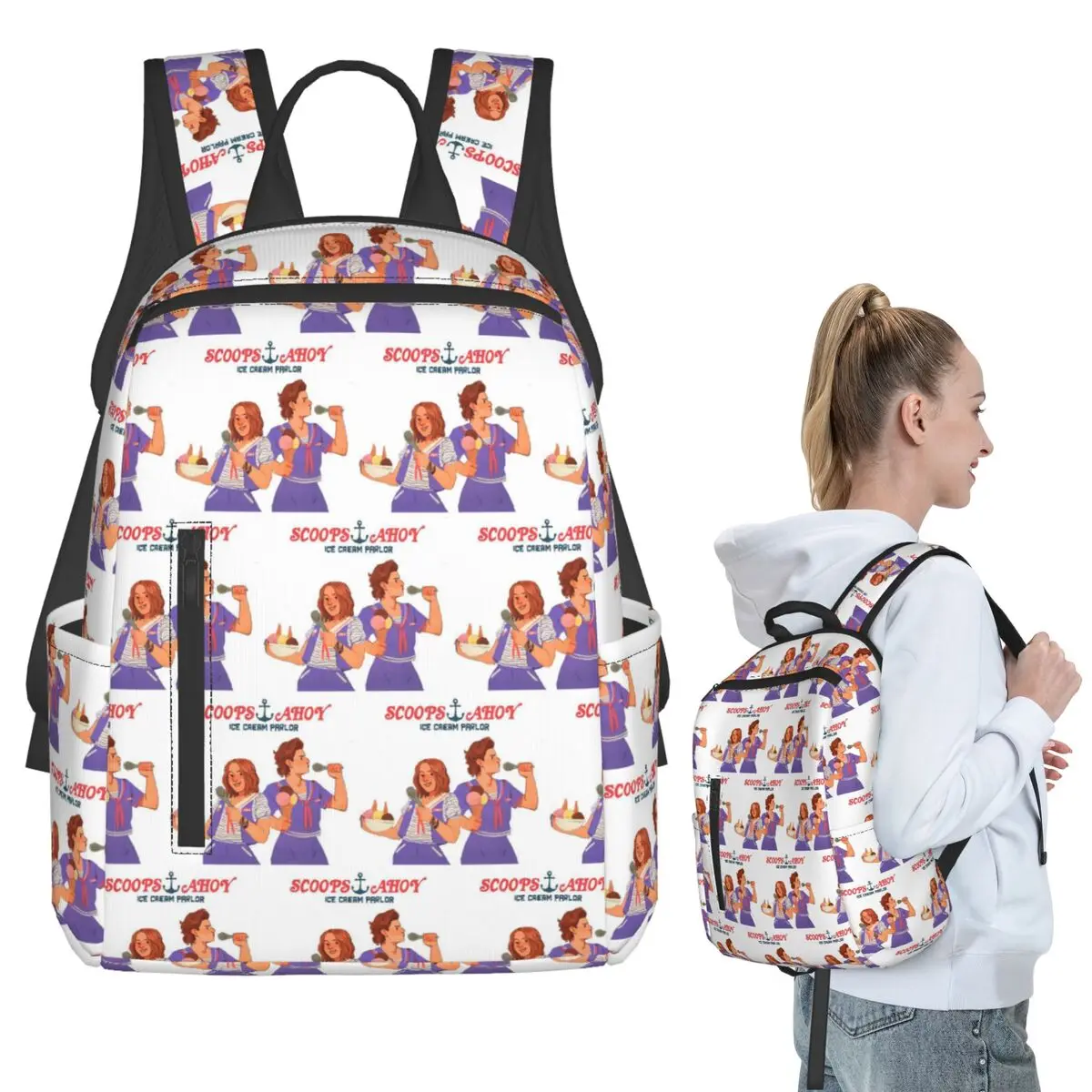 

Dingus By Teeourguest Scoops Ahoy Backpack Student BookBag Children School Bag Laptop Shoulder Bags Men Women