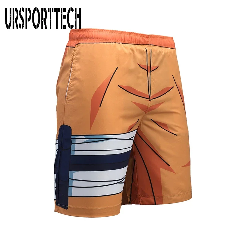 Ursporttech calções de praia dos homens bottoms secagem rápida impressão natação surf shorts verão desenhar corda elástica cintura curta