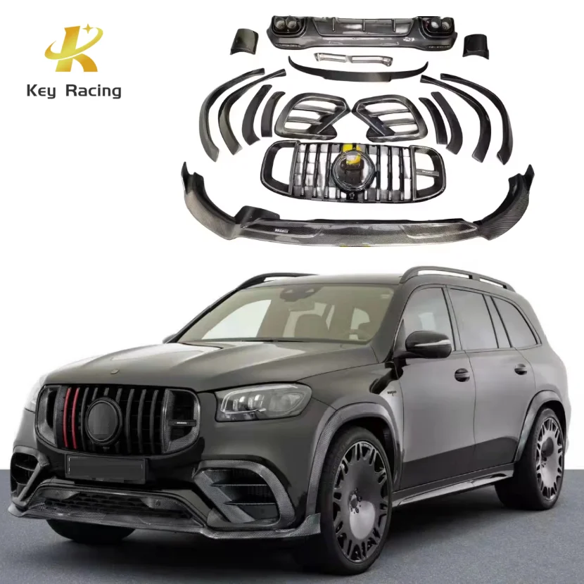 GLS63 Upgrade To B Style Carbon Fiber Body Kit Front Lip Air Vent Grille Rear Diffuser Spoiler For Mercedes-Benz GLS63 W167 X167