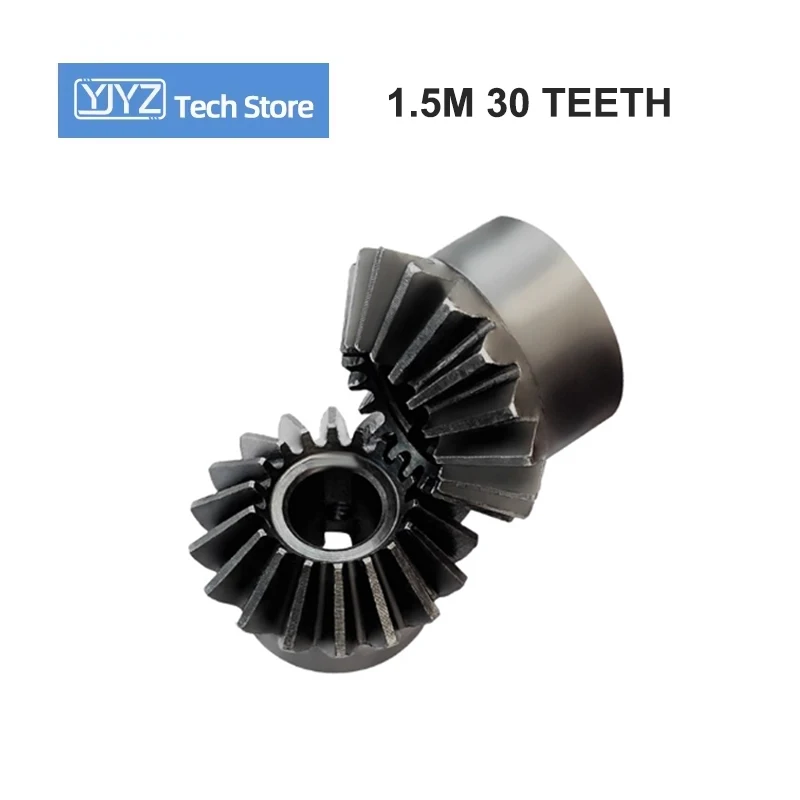 Precision Pinion 1.5M30T Bevel Gear 1.5 Mod 30 Teeth Hole 8/10/12/16/20mm Transmission 45# Steel 90° Center Distance 39.05mm