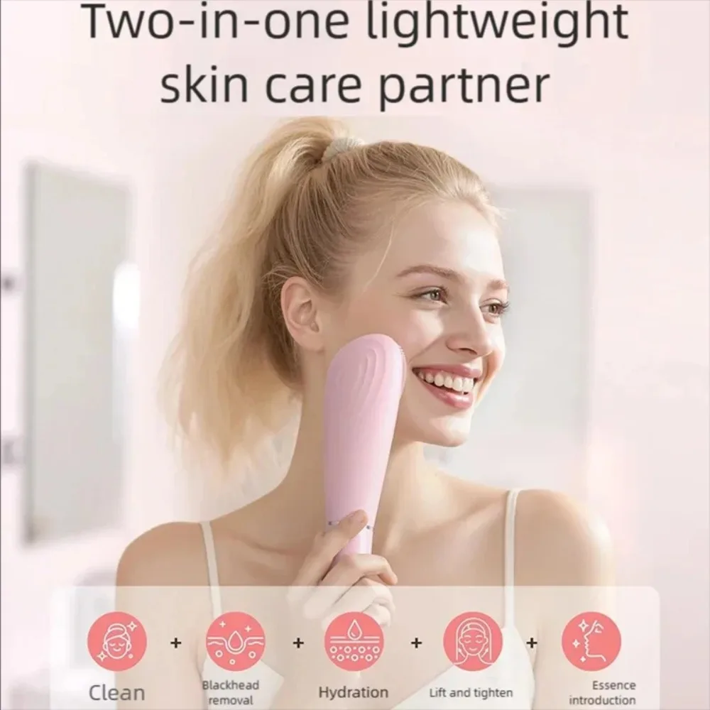 Electric 7 in1 Silicone Blackhead Exfoliating Skin Tightening Massage Home Spa Face Cleaner Care Cleansing Face Brush Cleanser