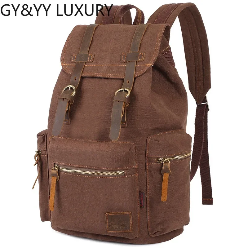 Canvas Backpack Men's Retro Backpack Outdoor Laptop Female College Student Schoolbag Backpack Casual Fashion Bags