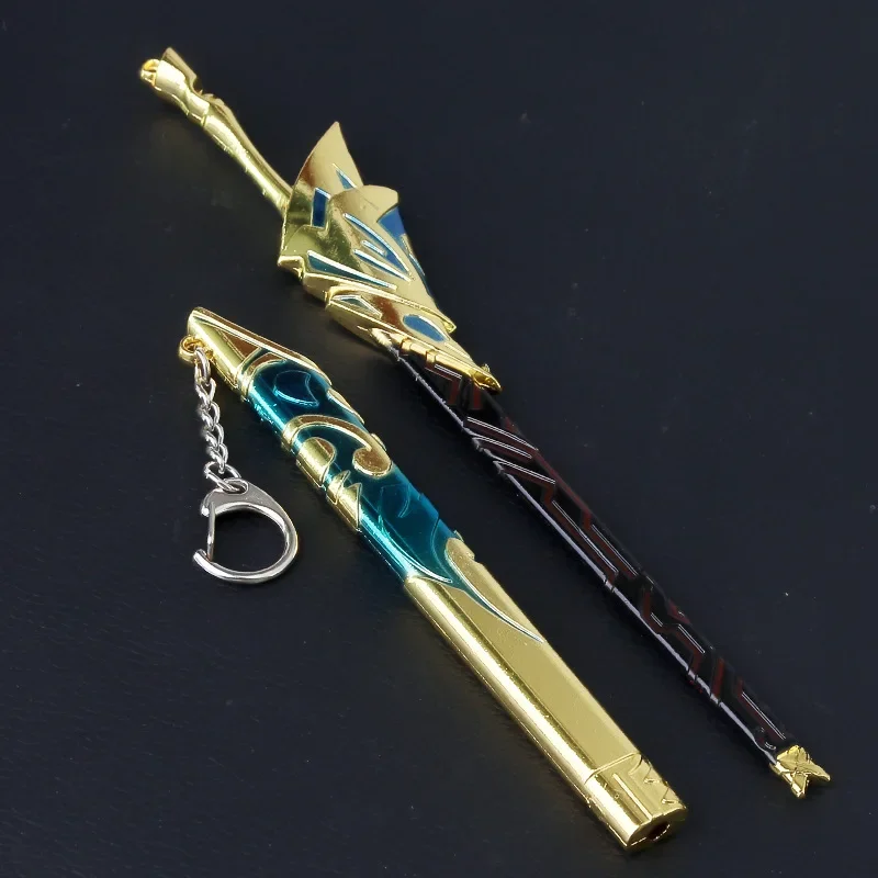 Llavero periférico de juego nocturno Fate/Stay de 22cm/8,66 pulgadas, espada samurái con vaina, arma de juguete de Metal, modelo de colección de manualidades, regalos