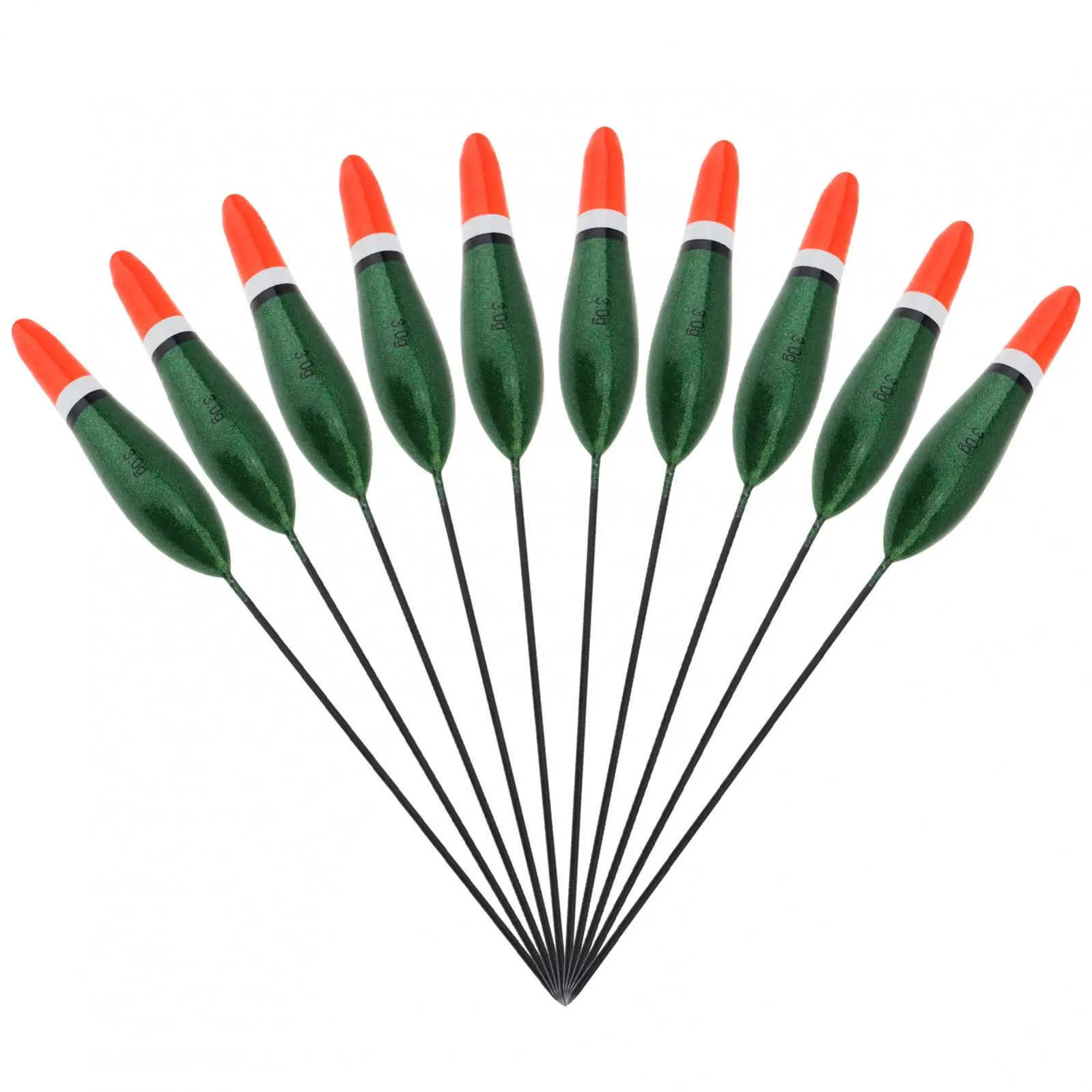 10 قطعة عوامات صيد السمك من خشب الباولونيا، أدوات صيد الأسماك للمحيط/البحيرة/النهر/صيد الأسماك #2