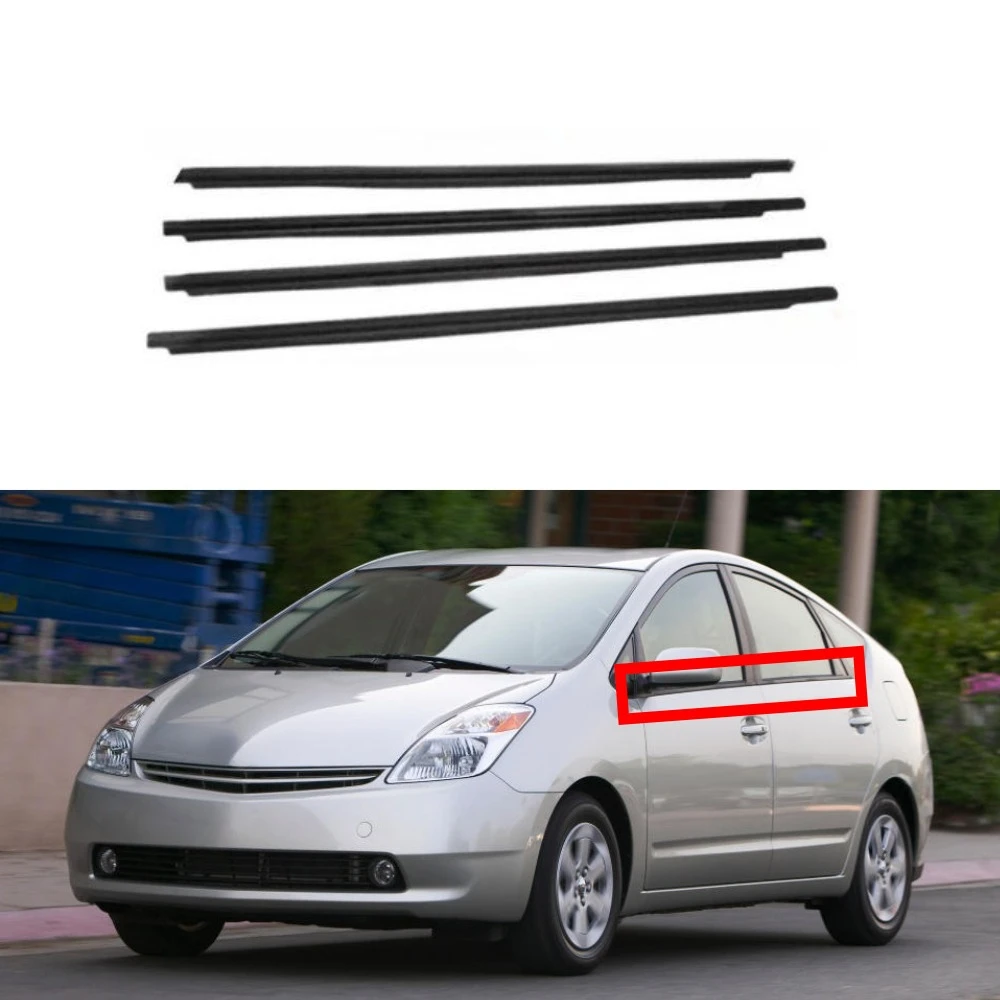 نافذة المطاط السير الوقائي لتويوتا بريوس ، حامي الزجاج ، بريوس C ، خارج مجموعة كاملة ، 75720-47010 ، 2004-2009 ، 4 قطعة #1