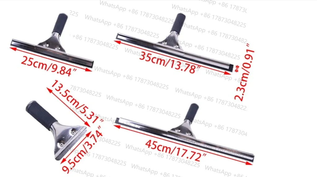 Professional Window Squeegee Glass Cleaner Applicator Rubber Wiper Blade 25cm 35cm 45cm New