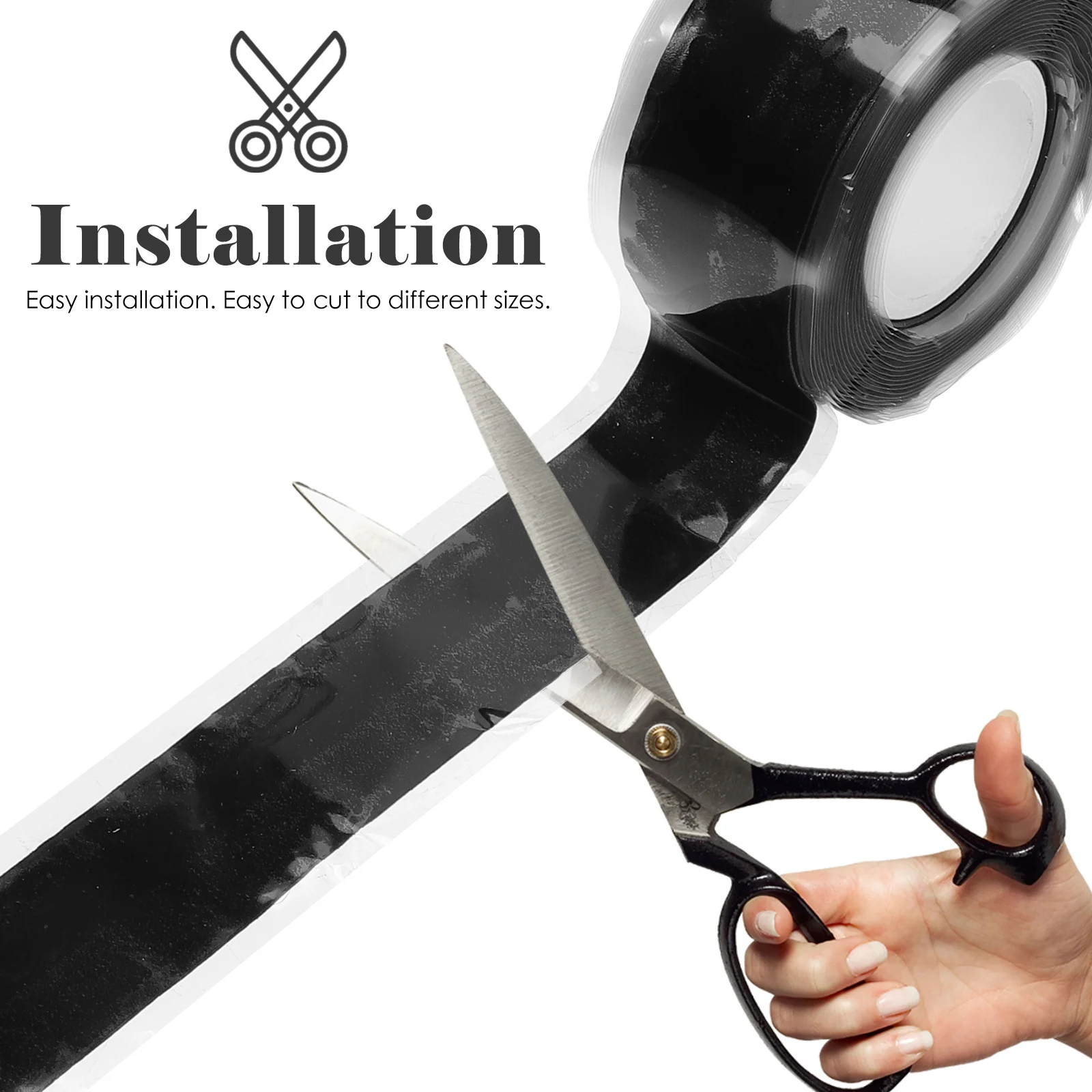 

2 Rolls Black Silicone Repair For Gym Equipment Skateboard Grip Sealing Durable Stretchable Waterproof Multi-Use Adhesive Tape