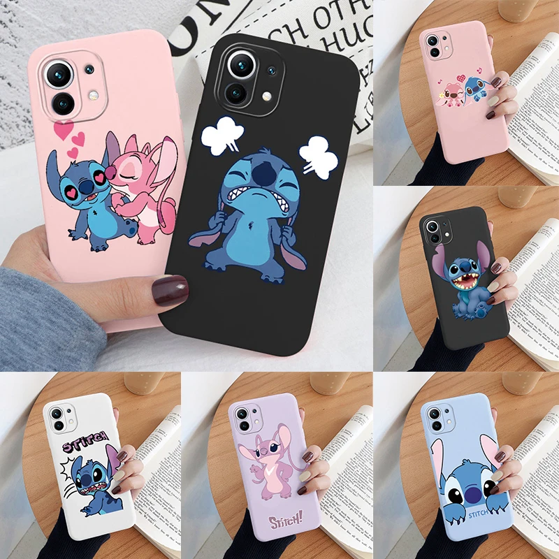 Super Cute Stitch Love Case For Xiaomi Mi 11 Lite Mi11 Lite 5G NE Phone Case Soft Silicone Shell Cover For Xiaomi 11 Lite Funda