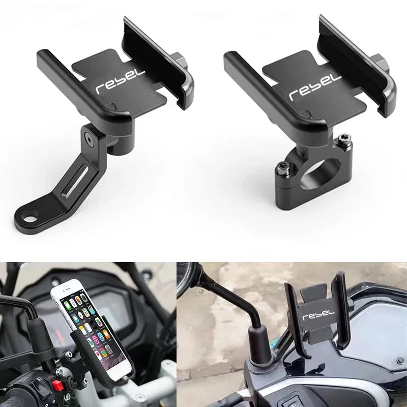 

For Honda REBEL CMX500 CMX300 CM500 CM300 2017 2018 2019 2020-2023 Motorcycle Handlebar Mobile Phone Holder GPS Stand Bracket