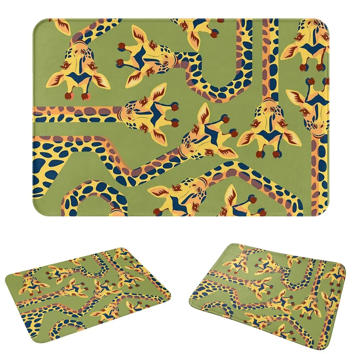 Giraffe Herd Pattern Doormat Water oil proof Carpet Rug Kitchen Entrance Home Floor Mat for Living room Footpad Mats