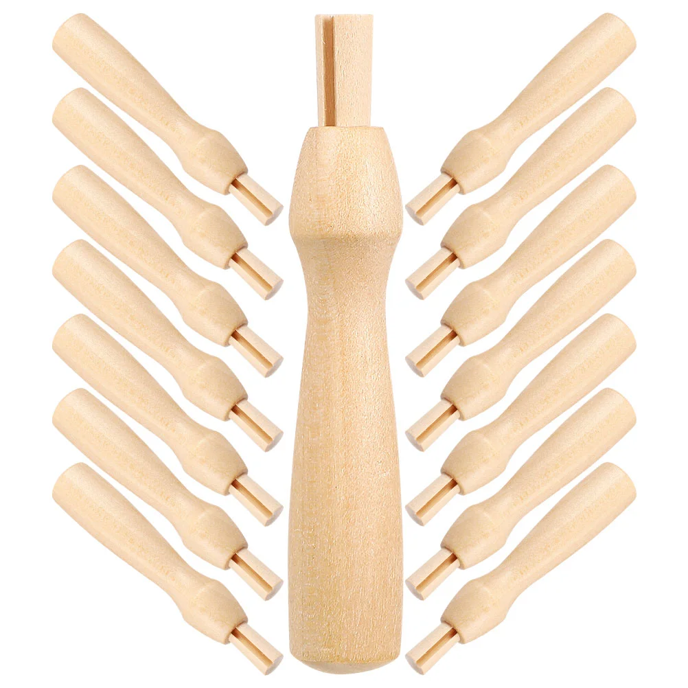 16 Pcs Poking Fun Wool Felting Needles Tools for Making Craft Lancet Wooden Handles Punch