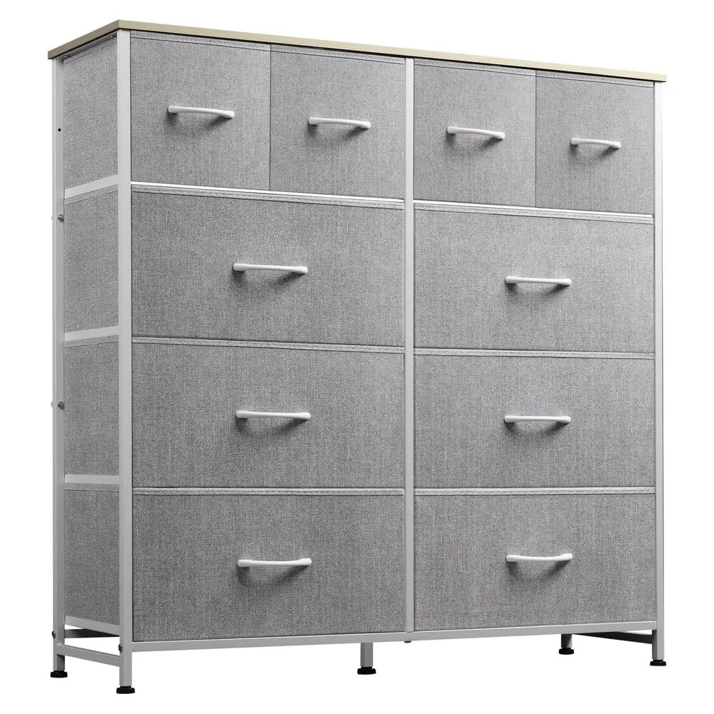 

Fabric Dresser for Bedroom, Dresser Organizer with 10 Drawers, Storage Tower with Fabric Bins, Double Dressers, Chest of Drawer