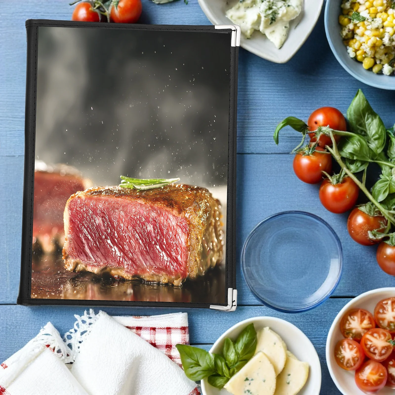 Raccoglitore per Menu Ristorante Trasparente Formato A4 8 Pagine 16 Scomparti Cartella Menu in PVC Resistente agli Strappi Copertina in Finto PVC Quaderno