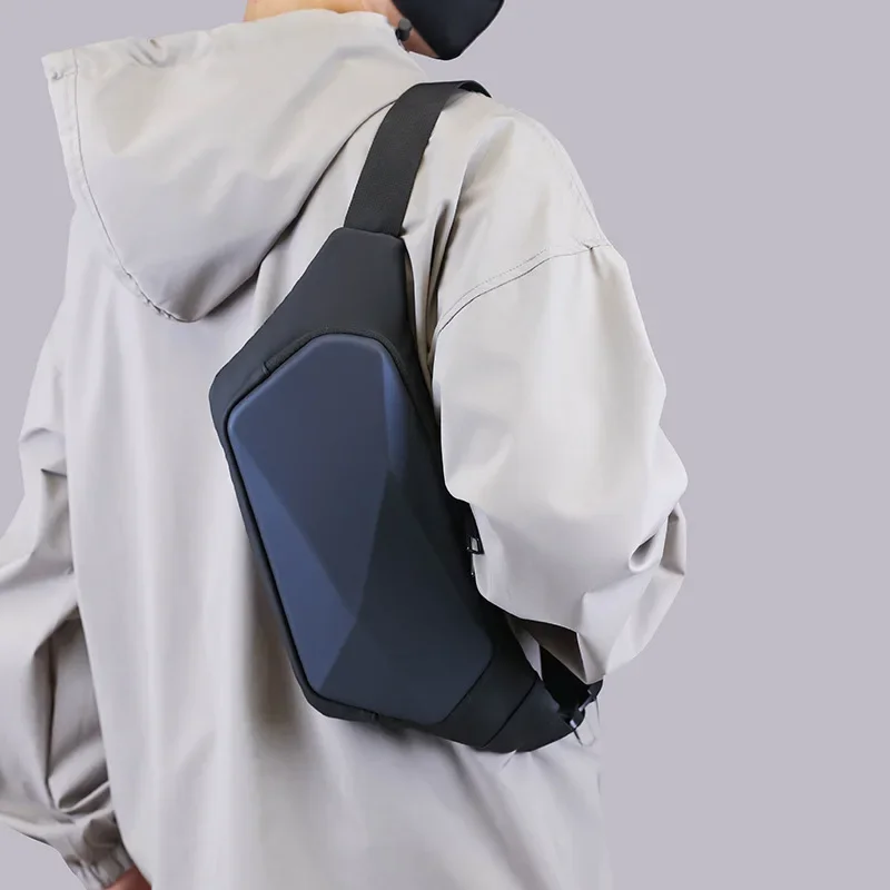 

Новая водонепроницаемая нагрудная сумка для мужчин, сумка через плечо с твердым корпусом и сумками через плечо для мужчин, небольшой рюкзак, поясная сумка