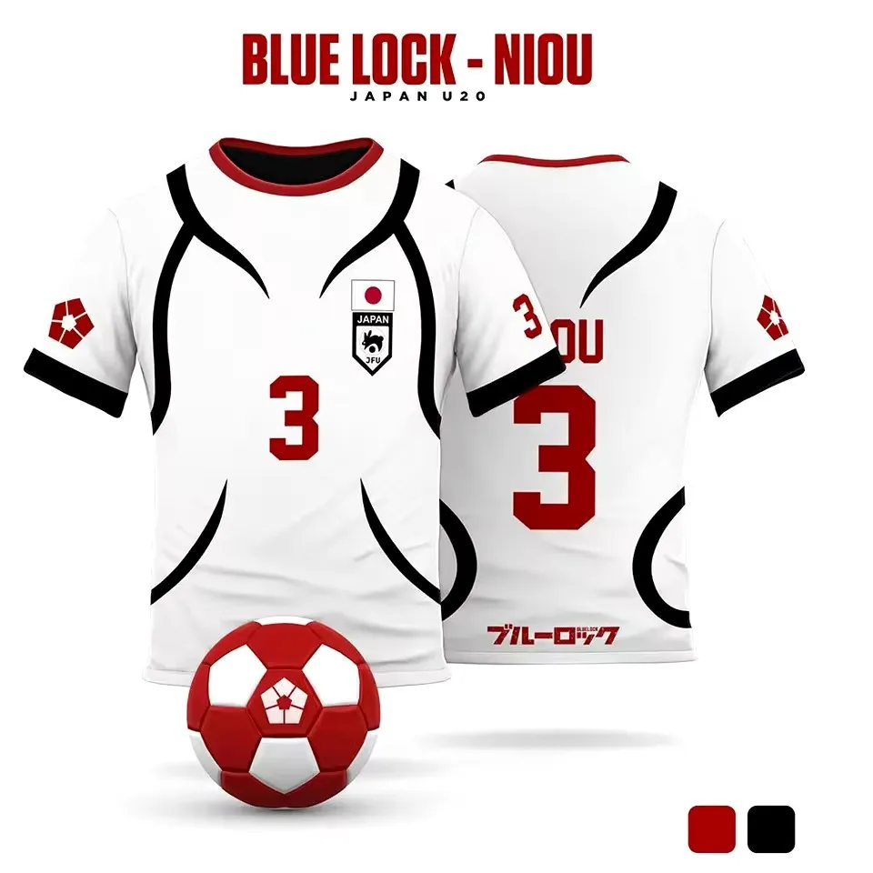 Blue Lock Japan  White Cartoon Anime Cosplay Men Jersey Summer Short Sleeve Children Tee Tops Fashion T-shirt