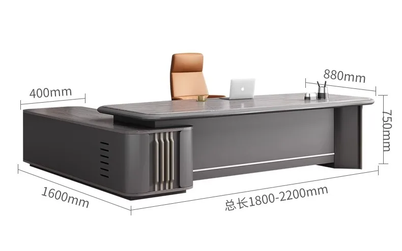 Boss desk office combination, simple and modern president, manager supervisor desk light luxury large desk furniture