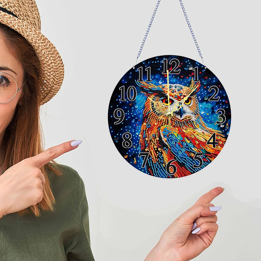 Premium Diamond Painting Ornament with Integrated Clock, Classic Style Crystal Diamond Art for Wall Decor Kitchen Living Room Home Decor - view 4