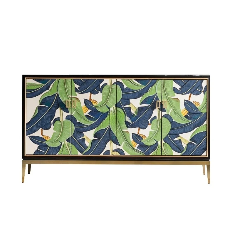 Lemari Sepatu Mewah Ringan Kayu Solid Ruang Tamu Lobi Pintu Masuk Kabinet Sisi Makan Kabinet Post-Modern Kapasitas Besar