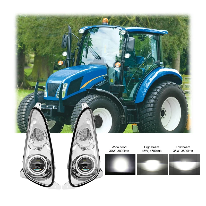 ECE R112 Tractor Light Emitting Diode Headlamp for New Holland 87301992 87301991 84156844 82029730 82029728