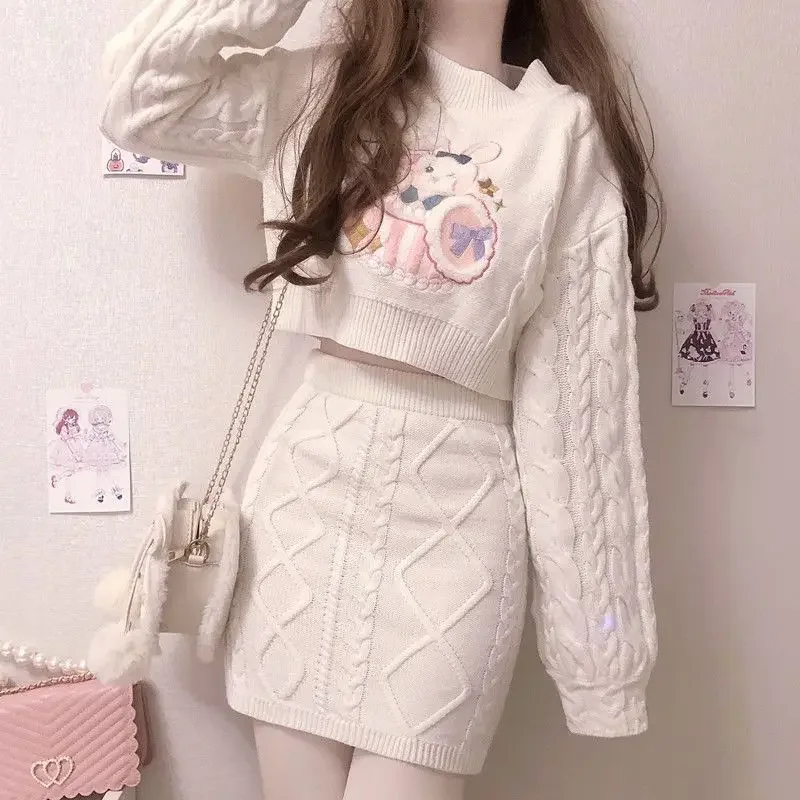 Mode Winter Meisje Jumper Harajuku Vrouwen Trui Kawaii Konijn Losse Casual Trui Vrouwelijke Streetwear Knit Trui Mujer Top