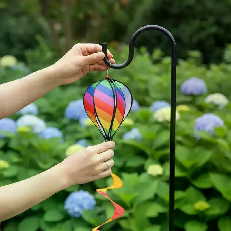 Hot Air Balloon Wind Spinner Rainbow Hanging Wind Twister Outdoor Windmill Garden Yard Home Festival Celebration Balloon