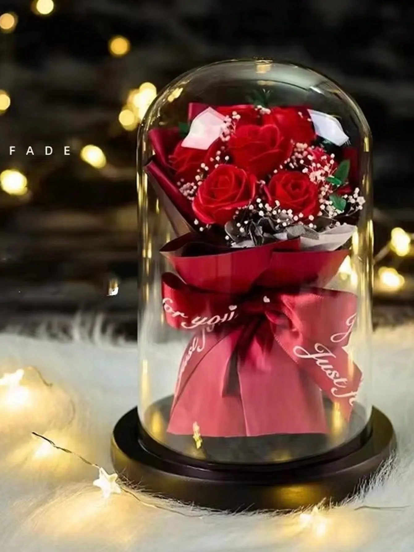 Forever Preserved Real Rose in Glass Dome Women Valentines Day Gifts Eternal Flower for Mother's Day Anniversary Birthday