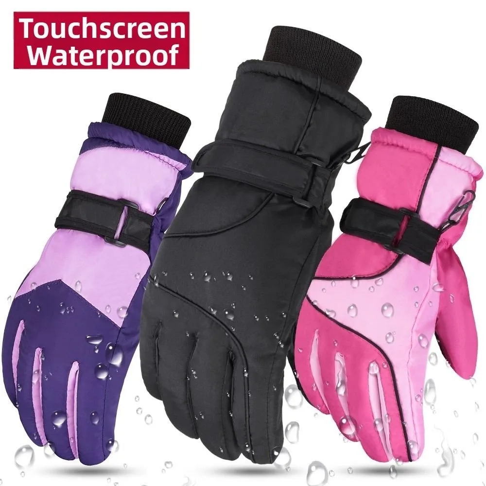 Waterproof Windproof Ski Gloves Non-Slip Touch Screen Winter Gloves Long-Sleeve Mitten Thicken Riding Gloves Winter Sports