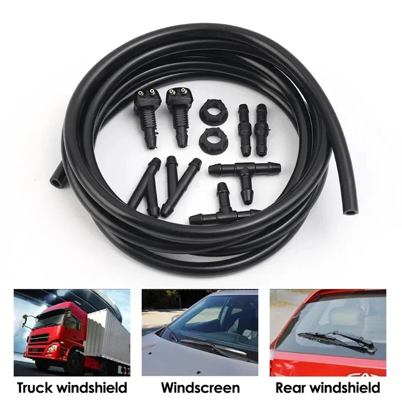 NEW Universal Car Auto Windshield Washer Hose Wiper Blade Pipe Jet Spray Nozzle Water Fluid Tube Joiner Connector Replacement Ki