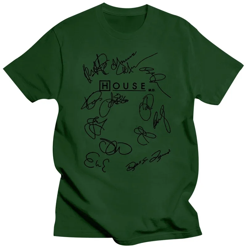 Men Dr House Tops 4xl 5xl Tee Shirt Round Neck Short Sleeve T-Shirts 100% Cotton House Md Script Awesome T Shirt  men clothing