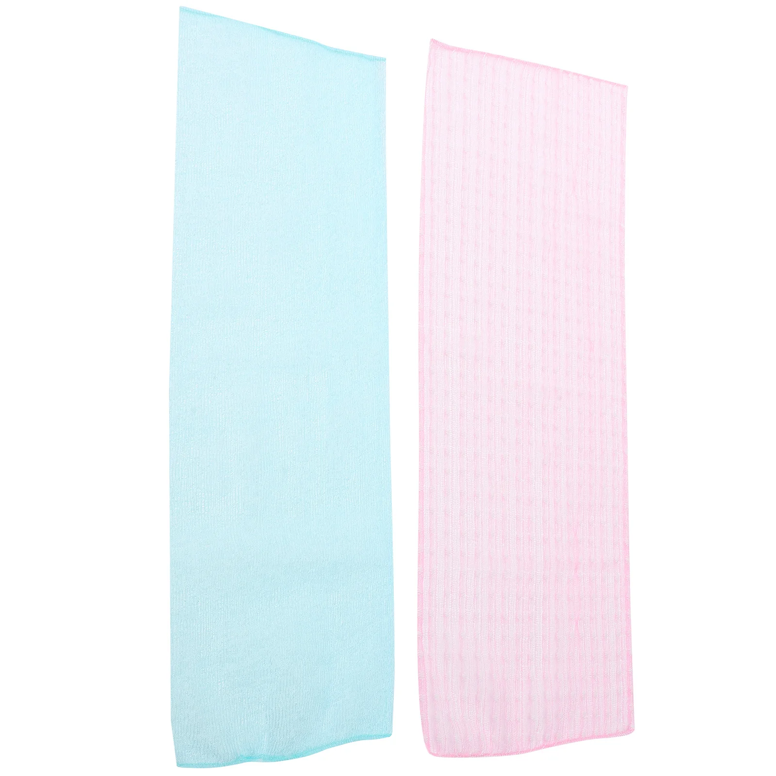 2 قطعة منشفة حمام طويلة لتقشير الظهر من النايلون للاستحمام والرقبة والجسم متينة ومريحة وناعمة وخفيفة الوزن منشفة استحمام خلفية #5