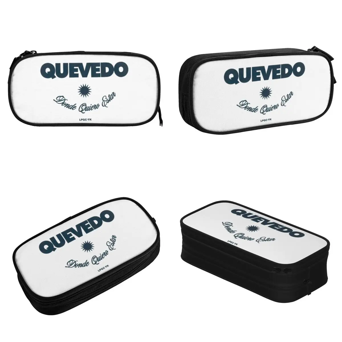 Imagem -02 - Quevedo Grande Lápis Case com Música Logo Pen Holder Student Storage Bolsa Office Cosmetic Box