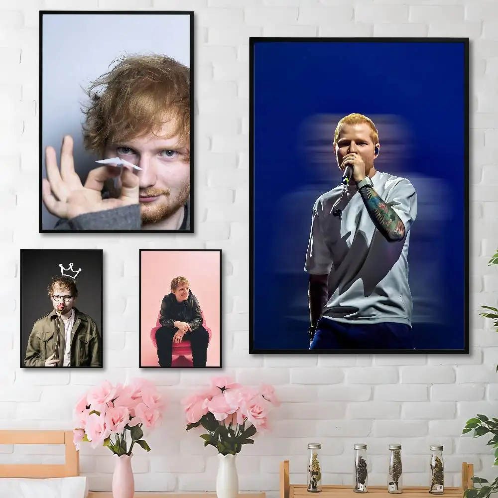 E-Ed S-Sheeran Play Club Bar Paper Vintage Poster Wall Art Painting Bedroom Study Stickers