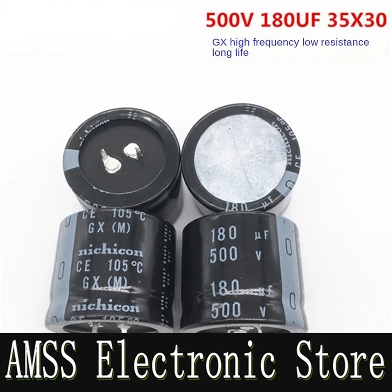 AMSS （1PCS）500V180UF 35X30 nichicon Capacitor 180UF50V35 * 30GX High Frequency and High Voltage Long Life.