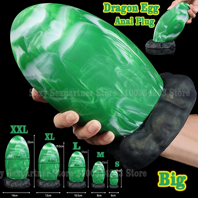 Huge 13cm Silicone Dragon Egg Anal Plug Big ButtPlug Dilator Anal Dildo Prostate Massage Sex Toys Adult Sexy Toy Soft Anal Beads_voghion.com