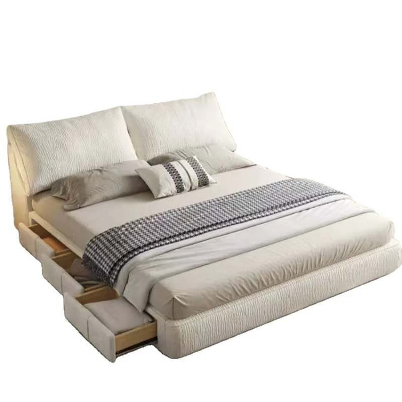 

Modern Simple Single/double Solid Wood Storage Bed