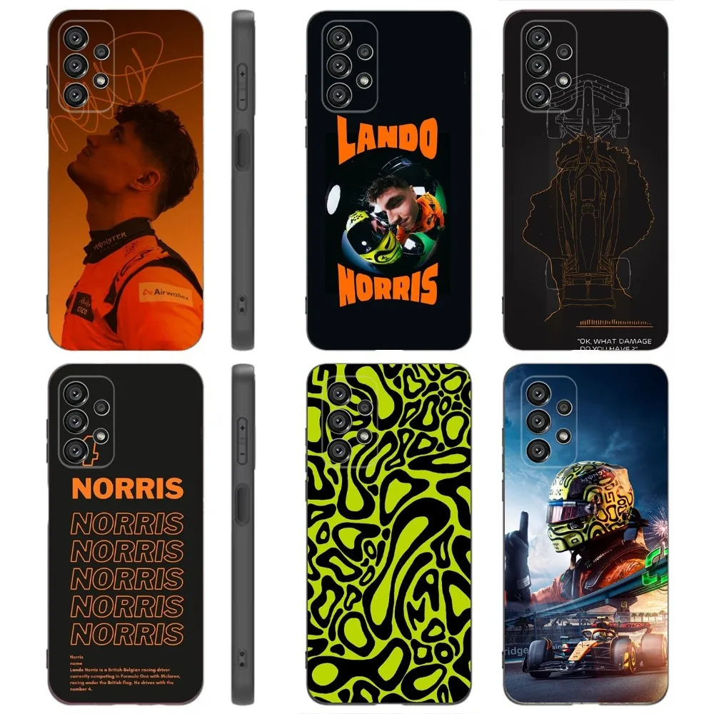 F1 Formula 1 L-Lando Norris  Phone Case For Samsung Galaxy A91,A80,A73,A72 ,A71,A53A52,A32 ,A31A22,A21s,A20,Black Cover