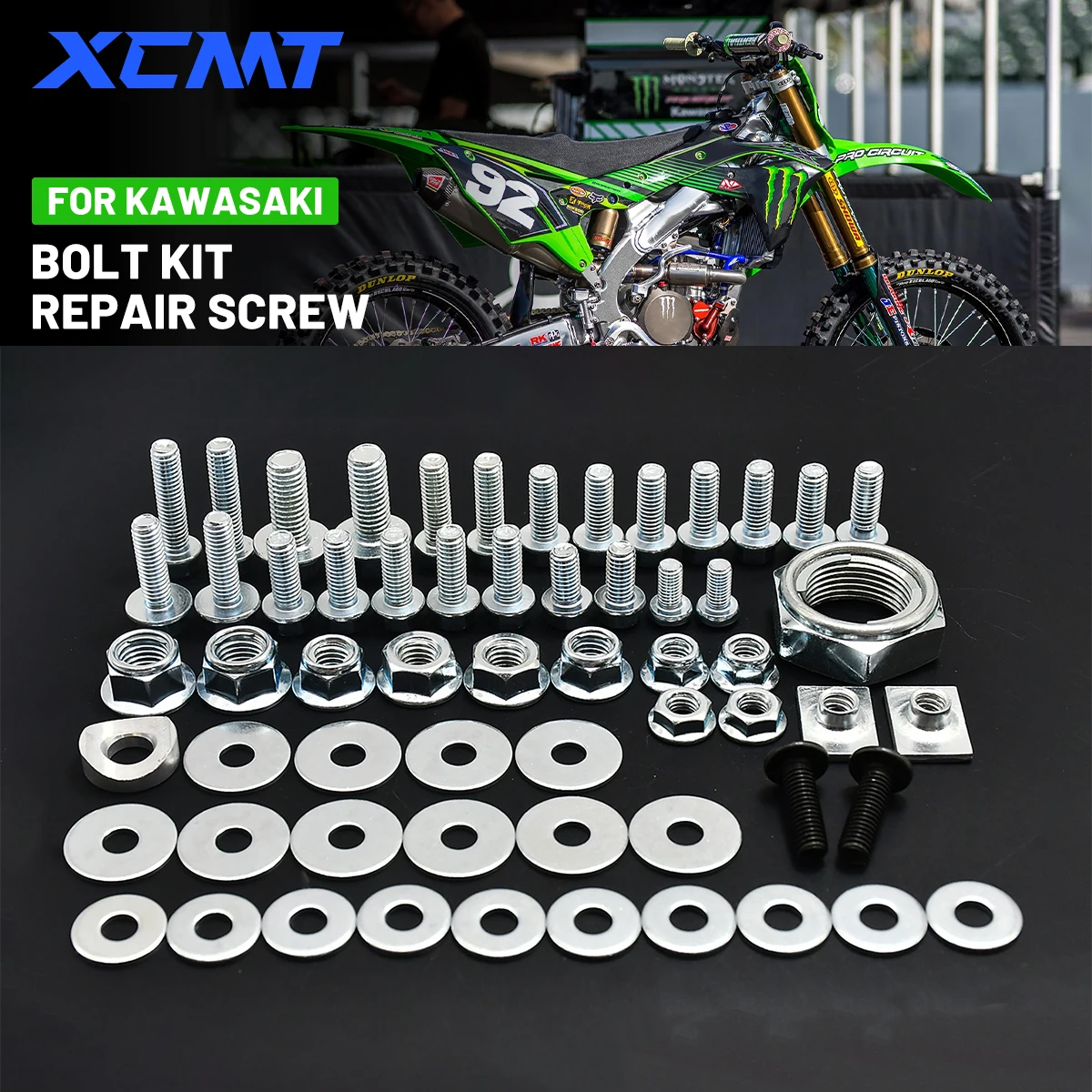 

For KAWASAKI KX KLX KXF 85 100 125 250 450 KX250 KX250F KX450F 2003-2025 Motorcycles Fairing Fender Screw Bolt Kit Fastener Set
